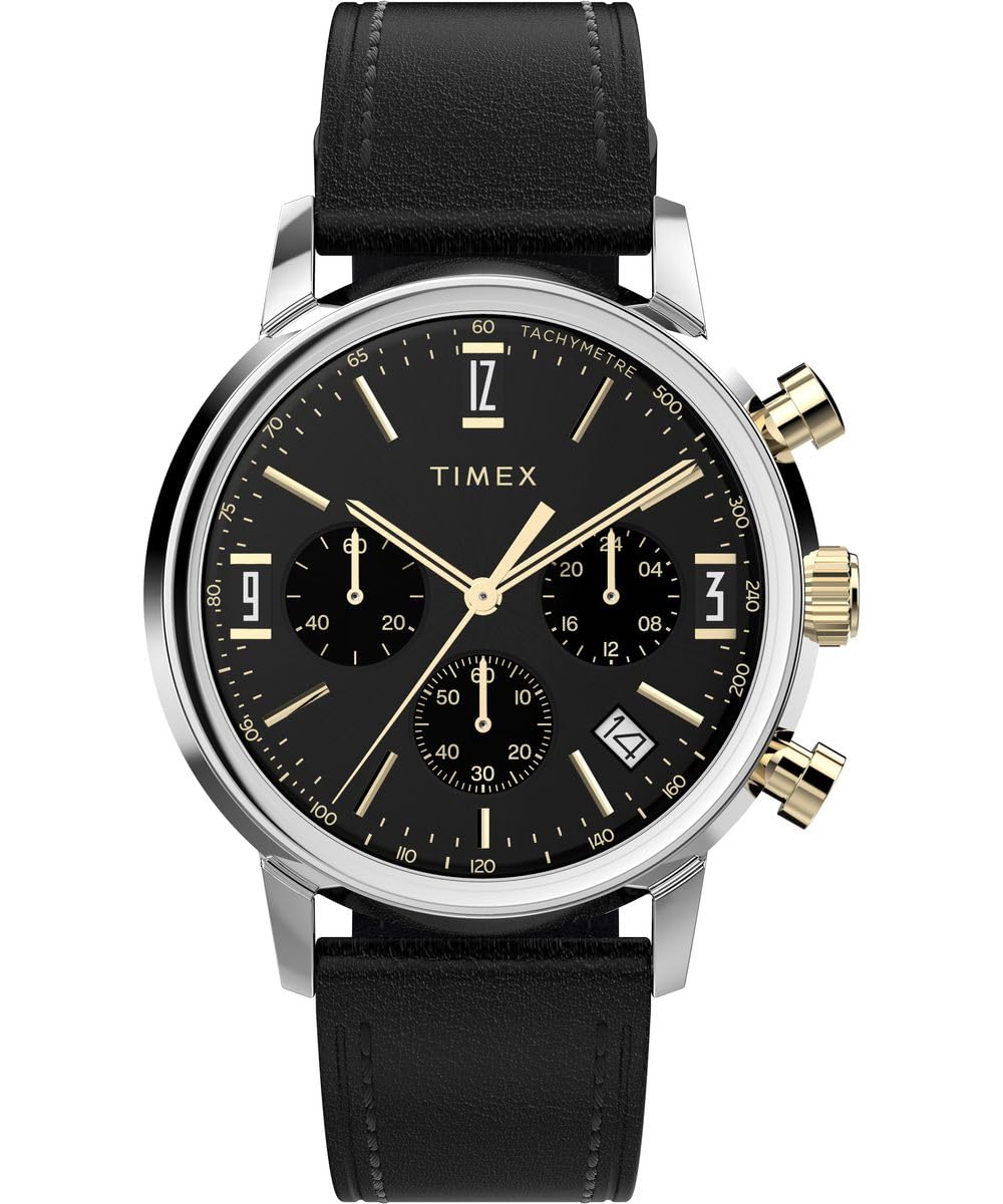 Timex Men's Chronograph Quartz Watch with Leather Strap TW2W51500