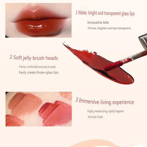 Lip Tint Stain, Moisturising Lip Gloss Makeup, Long-Lasting Waterproof Mirror Lip Gloss, Silky Lipstick With High Color Rendering Plumping Dewy Finish Lip Glaze (Queen)