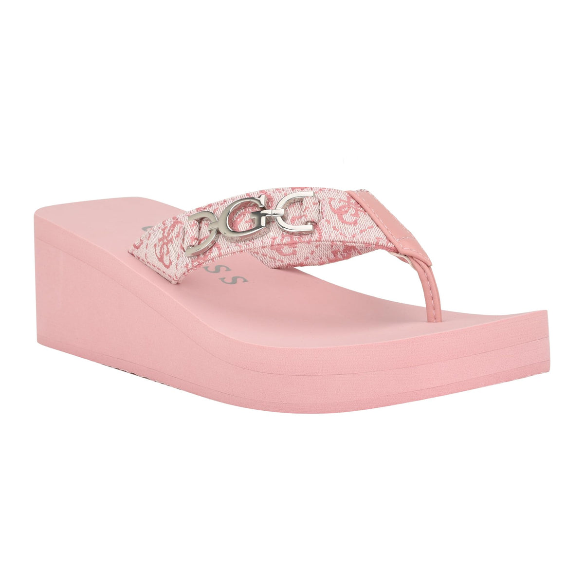 GUESS Women's EDANY Wedge Sandal, Pink 660, 9