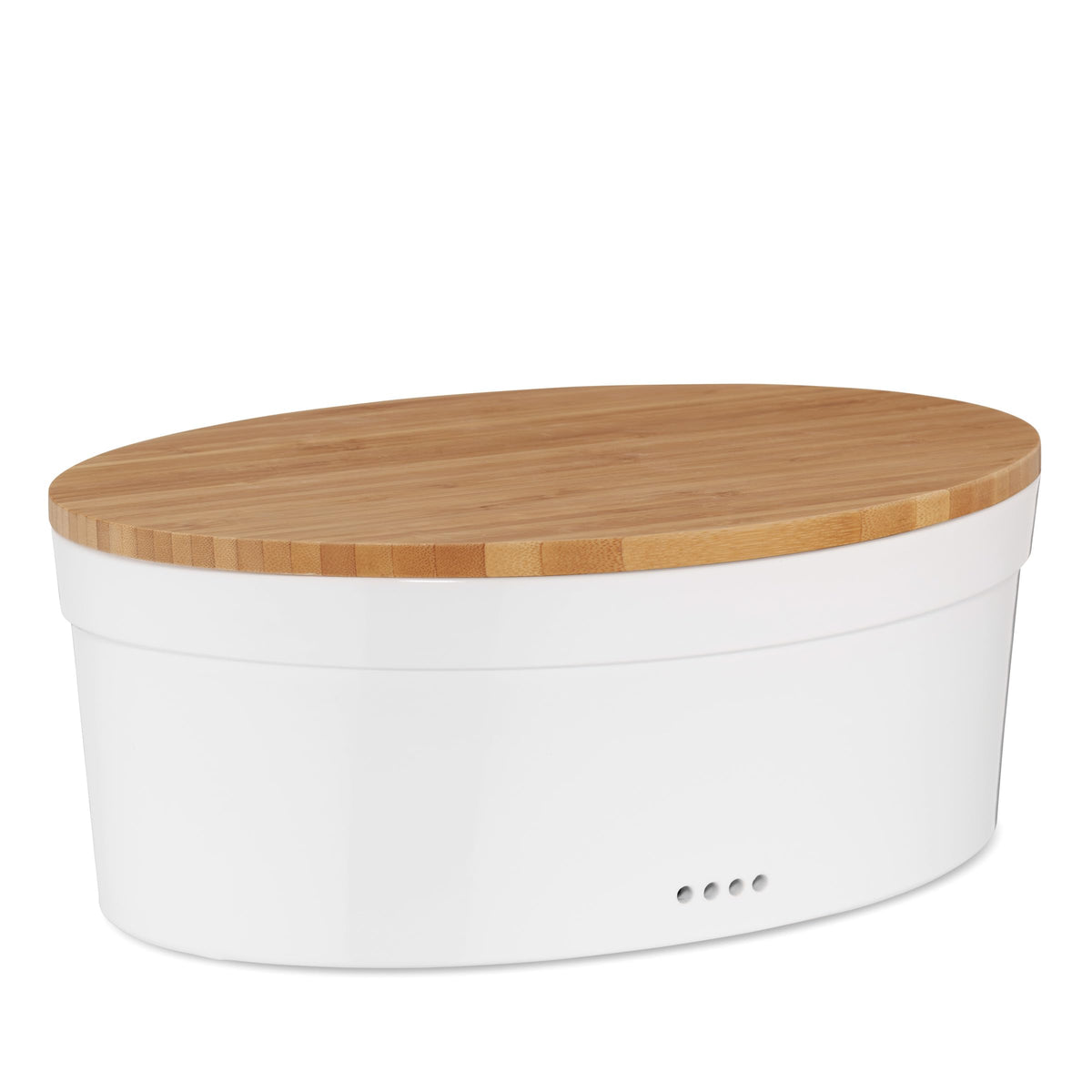 kela Salena 12064 Bread Bin with Bamboo Lid 36.5 x 23.5 x 14 cm White/Wood