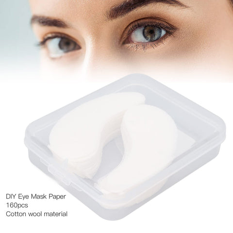 Eye Mask,160 Pieces/Box Disposable Eye Mask Eye Mask Dark Crescent Eye Mask Disposable Cotton Eye Mask Paper Dark Circles Removal DIY Ultrathin Eye Mask Sheet Eye Mask Paper
