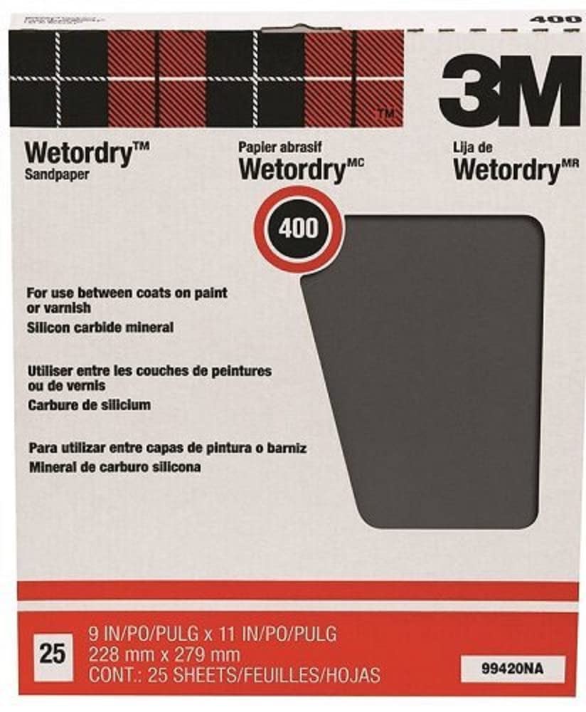 3M 88596NA 99420 Sand Paper, 9" x 11", Clear