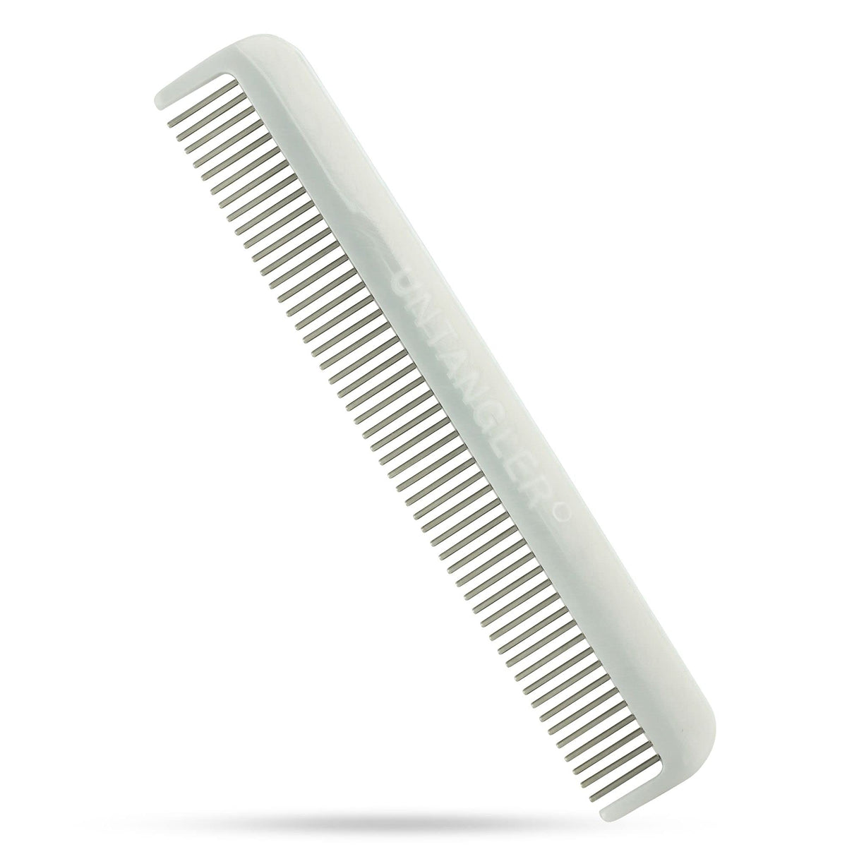 HAIR DOCTOR Hair Detangling Comb with silky smooth rotating teeth, 7inch, White Sheen