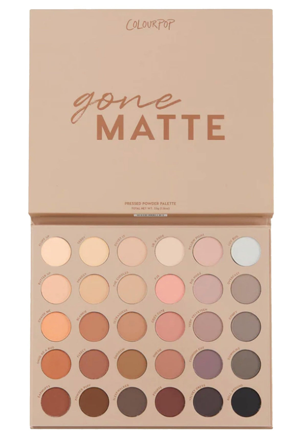 Colourpop GONE MATTE Jumbo Eyeshadow Palette Large Nudes Neutrals Cruelty-Free