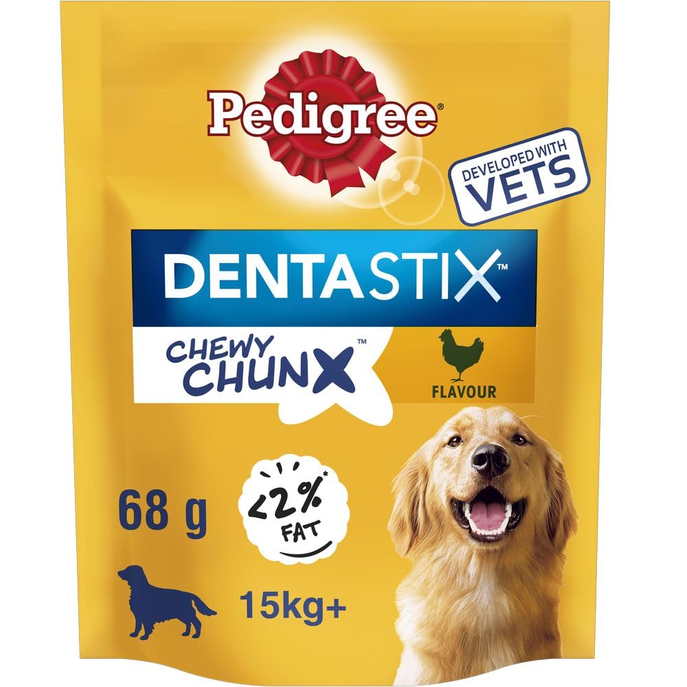 Pedigree Dentastix - Chewy Chunx Maxi - Dog Treat for Large Dogs - Chicken Flavour - 5 Chews (Pack of 5)