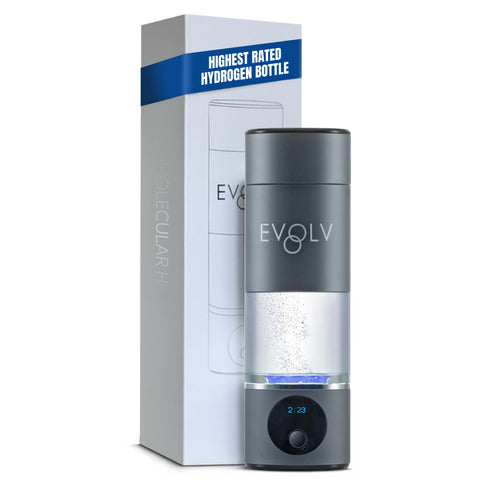 EVOLV Hydrogen Water Bottle Generator - SPE & PEM Water Ionizer 5.42PPM, Highest Concentrated Dose - 8oz Hydrogenated Water Bottle for Improved Energy & Inflammation Support - Convenient & Easy to Use