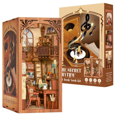 Fsolis DIY Book Nook Kit, DIY Dollhouse Miniature Kit Booknook DIY Bookshelf Decor DIY Bookends Book Nook Shelf Insert Book Nook Kits for Adult