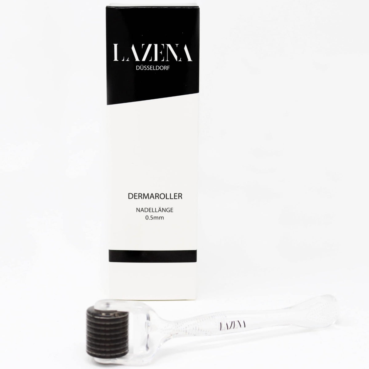 Lazena Derma Roller 0.5 mm - 192 Real Needles - Professional Microconeedling for Home - Needle Roller for Face and Body - Beard Roller for Hair and Beard