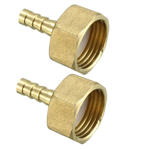 uxcell Brass Barb Hose Fitting Connector Adapter 6.5mm Barbed X G1/2 Female Pipe 2pcs