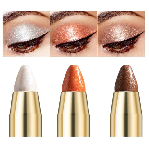 AKARY Eyeshadow Stick Makeup, Waterproof Pearlescent Cream Eye Shadow Pencil, Shimmer Eyeshadow Pencil Crayon for Eyes White Brown, High Pigmented Eye Shadow Pen Eye Brightener Stick Highlighter, 03 Milk Tea Brown