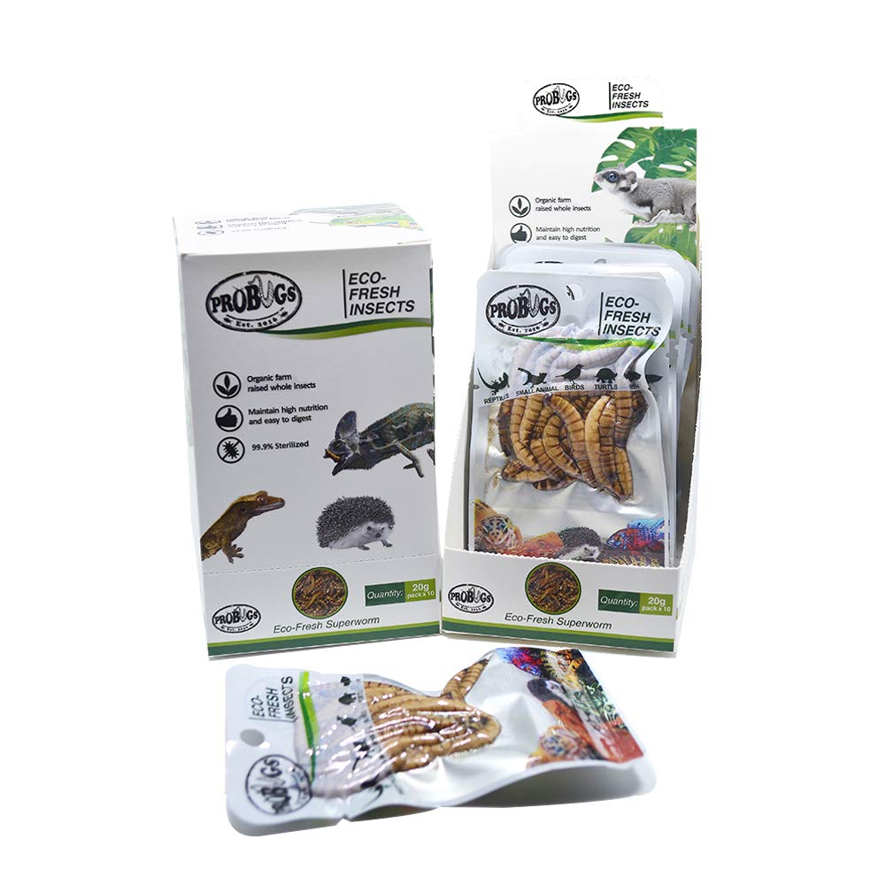 NIANWUDU Pro Bugs Eco-Fresh SuperWorm (4 Pack 20 Grams per Pack)