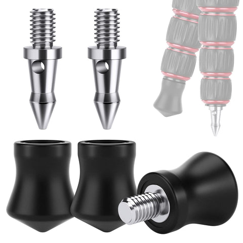 NEEWER Rubber Feet Tripod Spike, 3 Pieces Non-Slip Tripod Feet for Uneven Floor, 3/8 Inch Replacement Spike Compatible with Andoer Gitzo Benro Induro Kingjoy Weifeng Tripod Monopod, HW-21