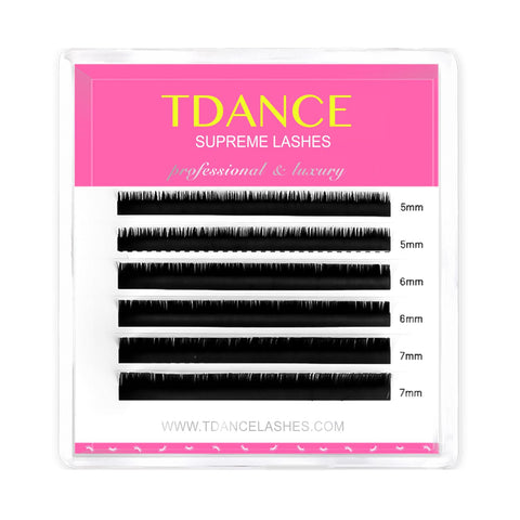 TDANCE Bottom Lash Extension 0.03/0.05/0.07mm Thickness Bottom Lashes Lower Lash Extensions B Curl 5-7mm Mixed Under Bottom Eyelashes (0.03-B,5-7 mm)