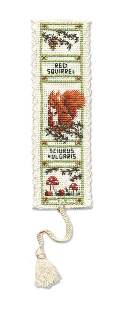 Textile Heritage Collection Cross Stitch Bookmark Kit - Red Squirrel