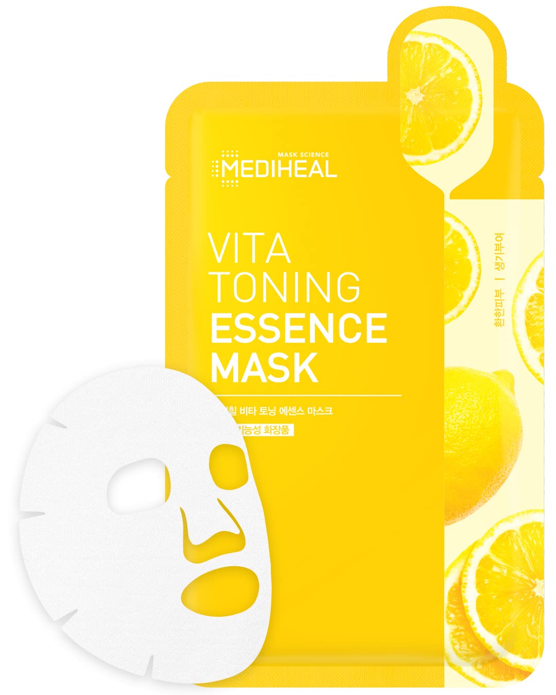 Mediheal Vita Toning Essence Mask, Revitalizing & Balancing Facial Sheet Mask for Dull Skin, Vita Complex and Niacinamide, Eco-Friendly & Hypoallergenic Cellulose Sheet 15 Sheet