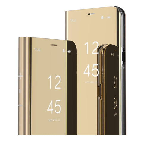 IMIRST Flip Case for Redmi Note 13 Pro Plus 5G - Makeup Mirror Design Clear View Flip Bookstyle Protective Shell With Kickstand Phone Cover for Xiaomi Redmi Note 13 Pro+ 5G. Flip Mirror: Gold