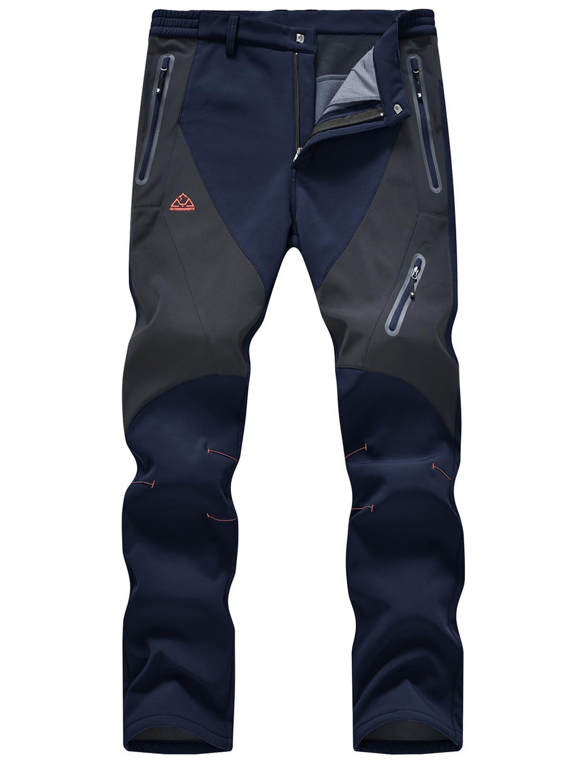 Rdruko Men's Thermal Fleece Trousers winter Warm Waterproof Windproof Outdoor Work Camping Hiking Fishing Skiing Pants Navy Blue 30
