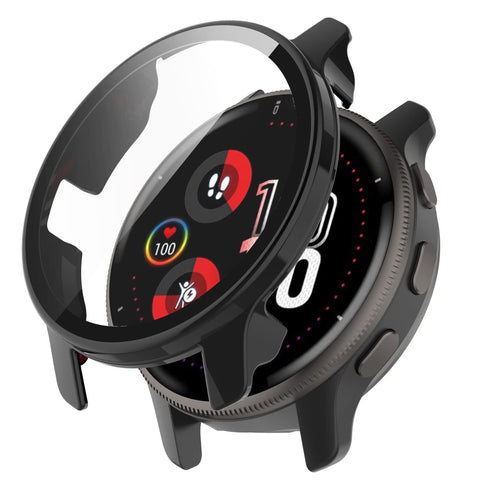 AWADUO Smartwatch Full Coverage PC Protective Case Cover with Tempered Glass Screen Protector Compatible with Garmin Venu 2 Plus, Soft and Durable