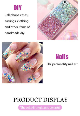 Body Glitter Gel, 50ML Face Glitters Body Gel Sequins Shimmer Liquid Eyeshadow, Mermaid Sequins Liquid Holographic Glitter Gel, Chunky Glitter for Face Hair Nails (White)