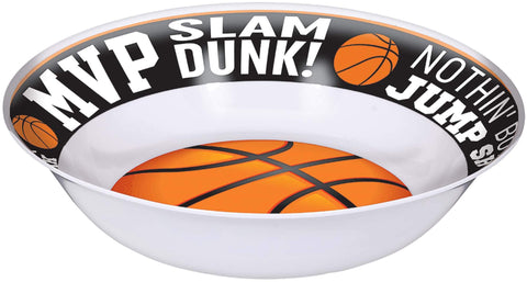 Amscan Nothin' But Basketball Melamine Bowl, 13" - 1 Count | Themed Dishware for Sports Fans and Home Entertaining