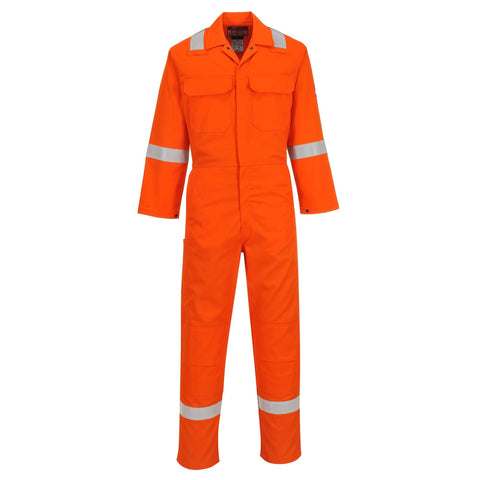 Portwest BIZ5 Men's Hi Vis FR Coveralls - Bizweld Iona Flame Retardant Fireproof Workwear Overalls Orange, X-Large