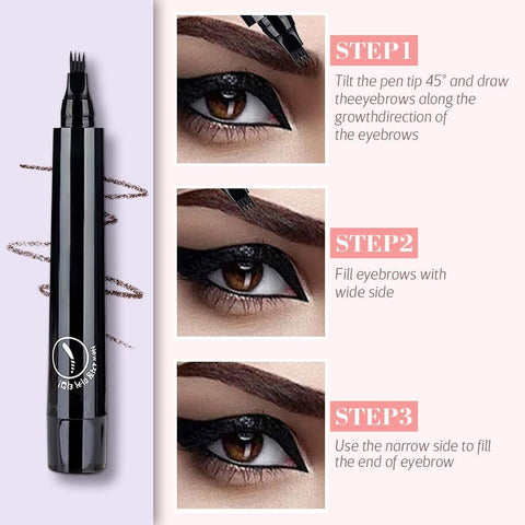 Generic Magic Eyebrow Pencil, 3D Waterproof Microblading Eyebrow Pencil Contouring Pen, 4 Tipped Precise Brow Pen, Fine Stroke Microblading Eyebrow Pencil Natural (N1-5 Color)