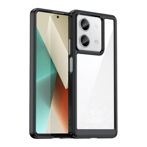 Nikaque For Redmi Note 13 Case, Flexible TPU Bumper & Transparent Back, Air Cushion Drop Protection, Slim Fit, Anti-Fingerprint, Full Protection Phone Case Cover for Xiaomi Redmi Note 13, Black