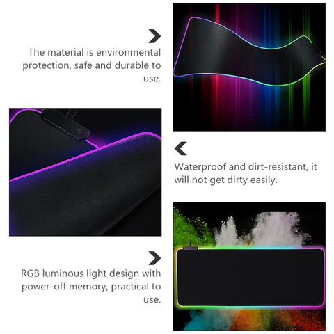 SOLUSTRE 2pcs Luminous Mouse pad Computer Gaming Mousepad LED Pad Glowing Mat LED Mat Gaming Pad Office Desk Accessories Desk LED Nonslip Mouse Pad Shine Upholstered Cloth