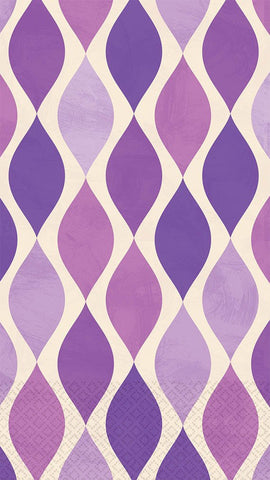 Amscan Amethyst Twist Disposable 2 Ply Paper Guest Towels Tableware, 8 x 4.5, Purple