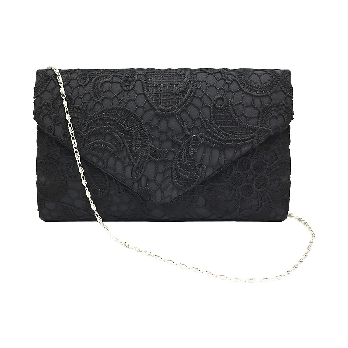 GVSAVY 1PCS Lace Envelope Clutch for Women, Satin Clutch, Floral Lace Tote, Lace Envelope Shoulder Bag, Evening Clutch for Wedding, Party, Prom
