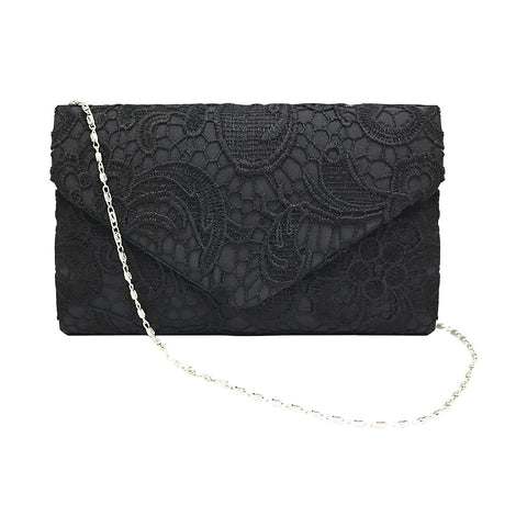 GVSAVY 1PCS Lace Envelope Clutch for Women, Satin Clutch, Floral Lace Tote, Lace Envelope Shoulder Bag, Evening Clutch for Wedding, Party, Prom