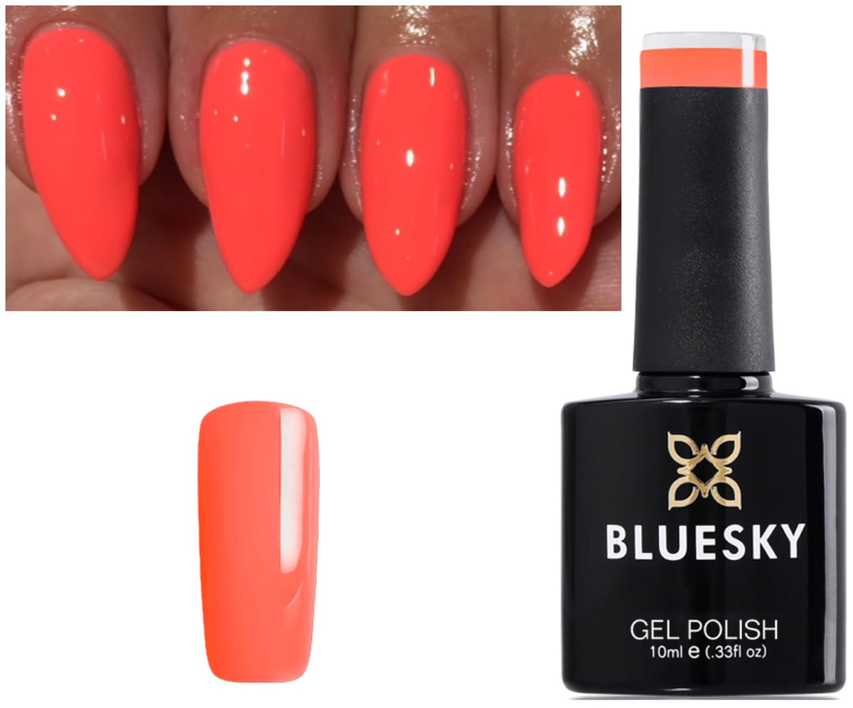 Bluesky Gel Polish Summer Coral Bright Neon Coral Nail QX1631 UV LED Soak