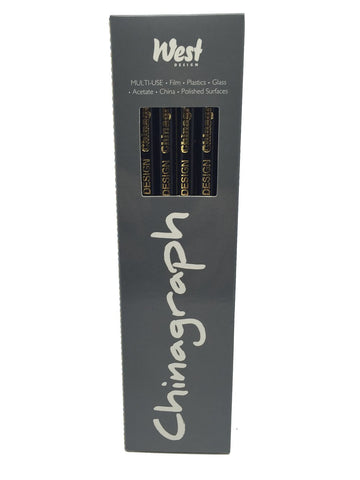West Chinagraph Marking Pencils - Black (Box of 12)