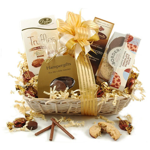 Golden Chocolate Gift Hamper - Chocolate Gift Basket for Birthday & Other Special Occasions