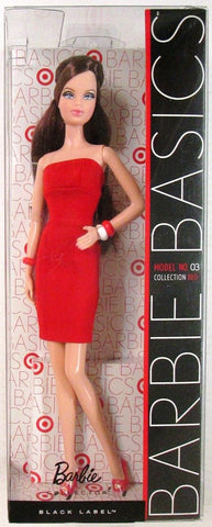 Barbie Basics Exclusive Red Dress Brunette #03