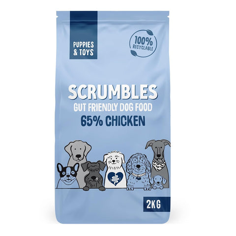 Scrumbles Natural Gluten-Free Dog Dry Food With Fresh Chicken, For Puppies And Adult Toy Breeds, 2 Kg