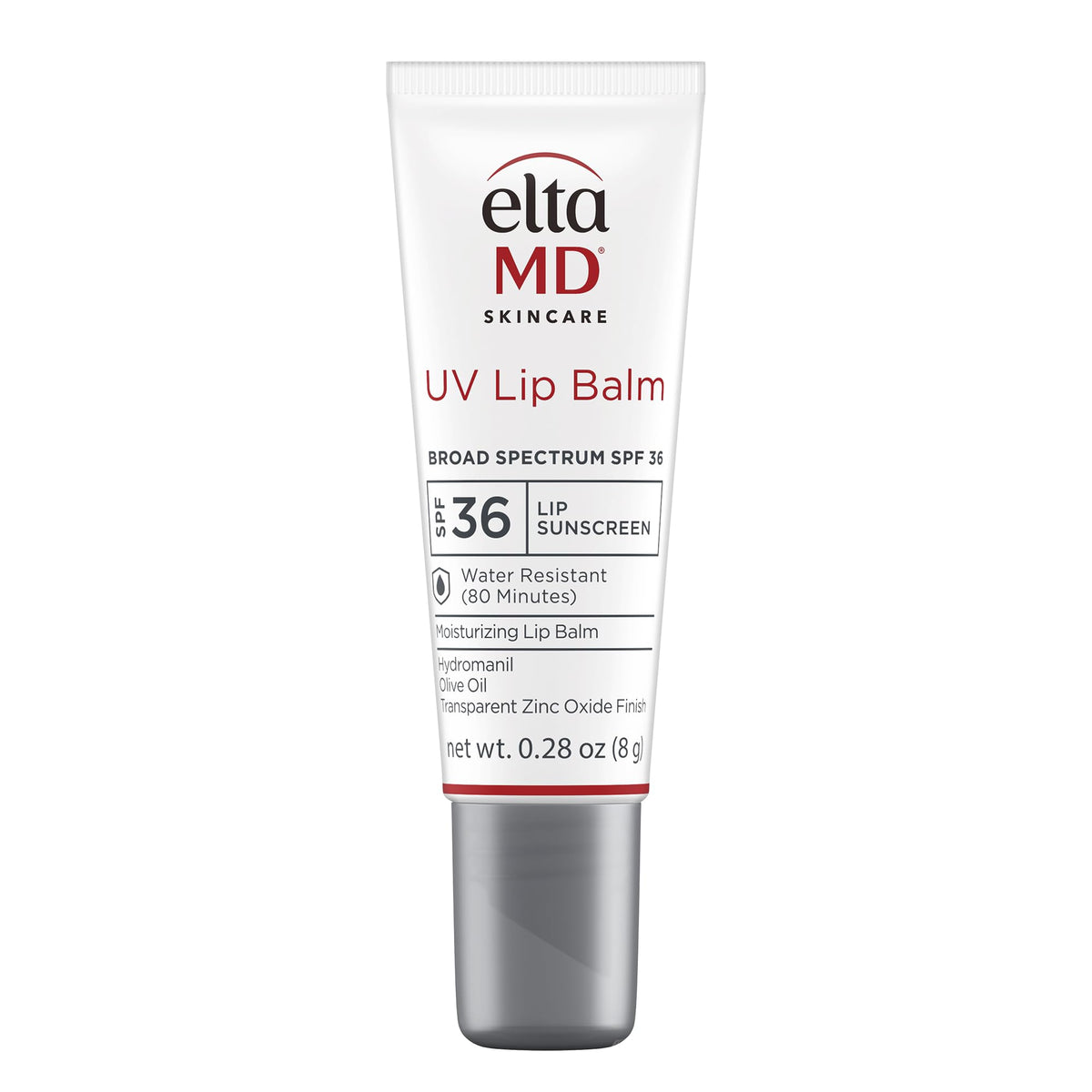 EltaMD UV Lip Balm Sunscreen, SPF 36 Sunscreen Lip Balm with SPF, Moisturizes and Protects Dry Cracked Lips, Water Resistant up to 80 Minutes, Transparent Zinc Oxide Lip Sunscreen, 0.28 Tube