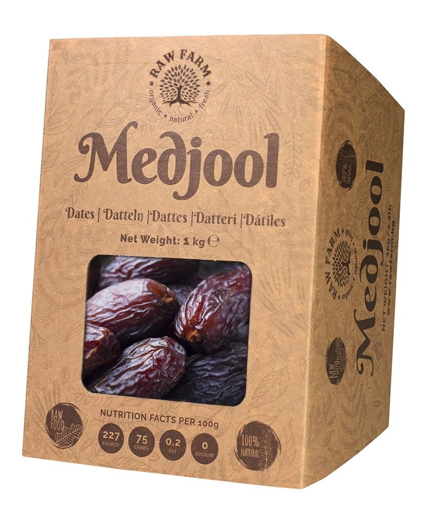 1 kg Fresh Medjool Dates, Free from Additives, Sweeteners, Preservatives - Raw Farm