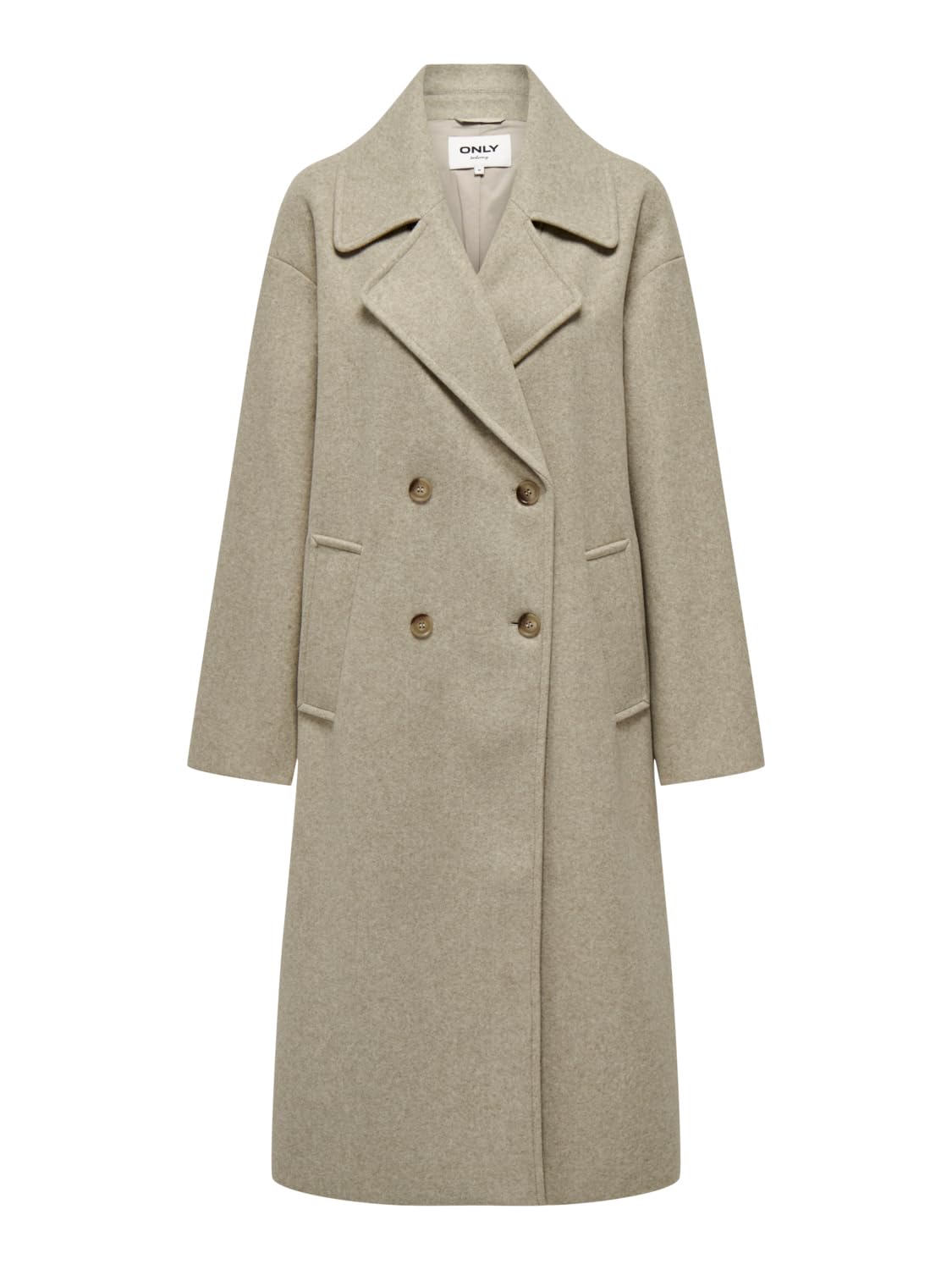 Bestseller A/S Women's ONLWEMBLEY L/S OVSIZE Coat TLR NOOS, Weathered Teak/Detail:Melange, 38