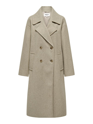 Bestseller A/S Women's ONLWEMBLEY L/S OVSIZE Coat TLR NOOS, Weathered Teak/Detail:Melange, 38