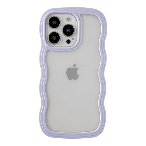 Caseative for iPhone 13 Pro Case, Cute Curly Wave Frame Shape Shockproof Soft Compatible with iPhone Case (Purple,iPhone 13 Pro)