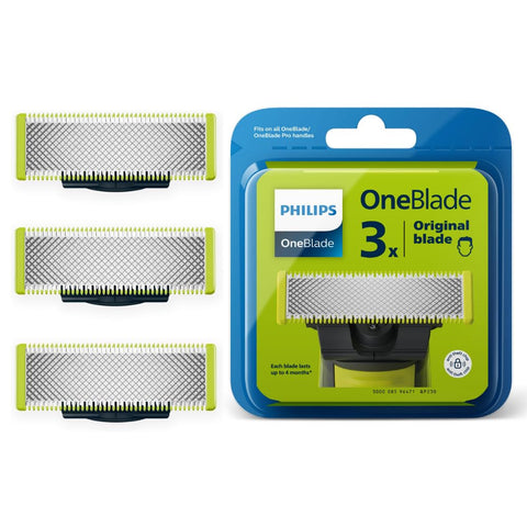 Philips OneBlade Original Replacement Blades, For OneBlade Electric Shaver and Trimmer, Durable Stainless Steel, Trim, Edge and Shave, 3 pack, Model QP230/50