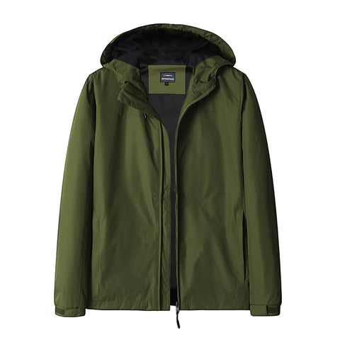LUI SUI Mens Outdoor Waterproof Jackets Lightweight Windbreaker Casual Windproof Hoodies Rain Coat