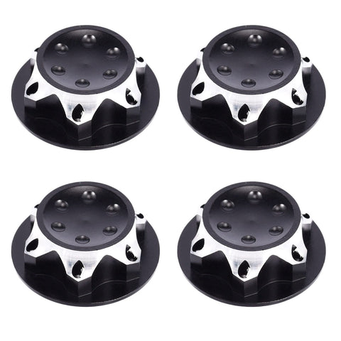kingsea 4Pcs RC Car 1/8 Scale 17mm Hex Wheel Nut Anti-Skid Dust Lock Nuts Adapter Compatible with LOSI Team-C RC Off-Road Truck Wheel and Tire Accessories Black