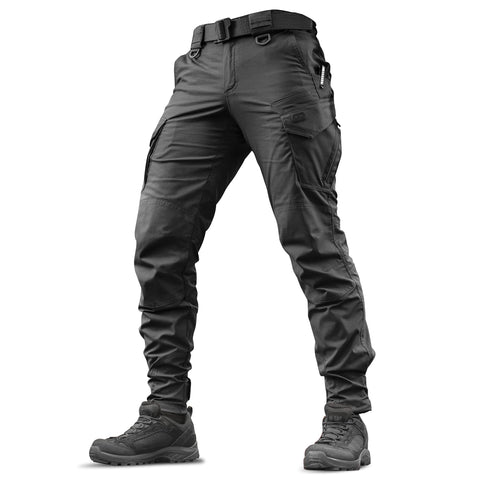 M-Tac Aggressor Flex - Tactical Pants - Men Black Cotton with Cargo Pockets (Black, 34W x 30L)