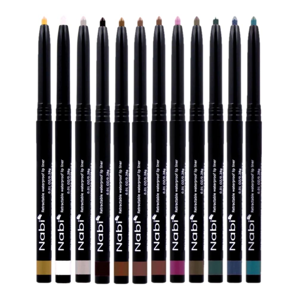 12 Colors Retractable Waterproof Eyeliner Set, Roll It Up Auto Eye Liner Pencil, Deep and Rich in Color, Long Lasting Fade Resistant