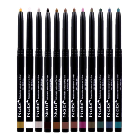 12 Colors Retractable Waterproof Eyeliner Set, Roll It Up Auto Eye Liner Pencil, Deep and Rich in Color, Long Lasting Fade Resistant