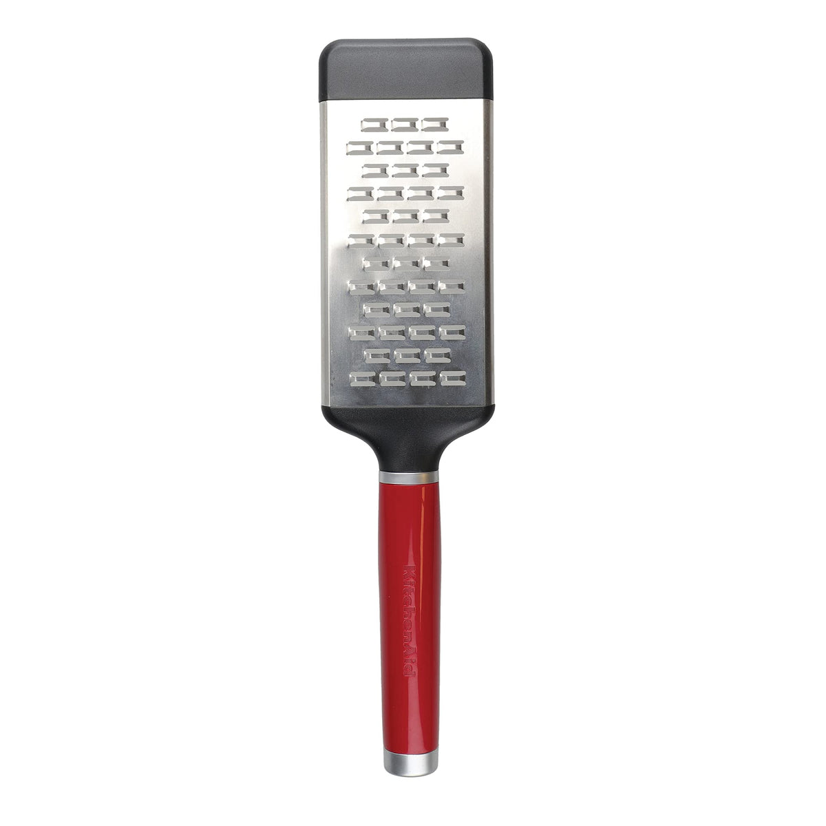 KitchenAid Etched Cheese Grater, Stainless Steel Two-Way Paddle Medium Grater - Empire Red