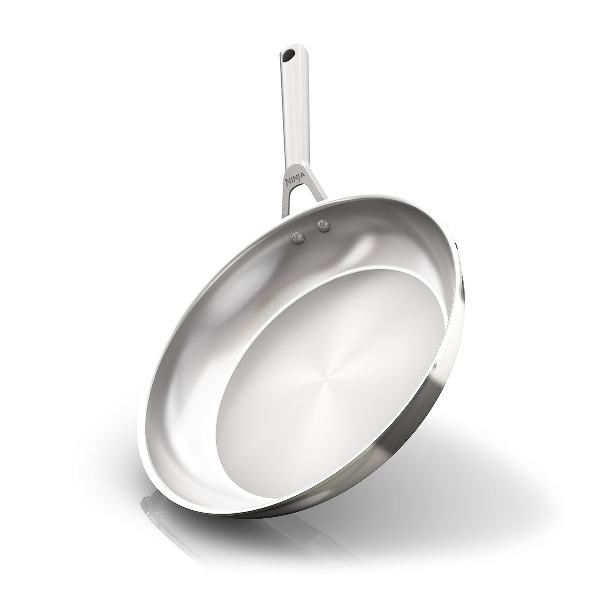 Ninja Everclad Commercial-Grade Stainless Steel 12" Fry Pan, Tri-Ply Pans, Oven Safe to 600Â°F, PTFE Safe, All Stovetops & Induction Compatible, Stainless, C90030