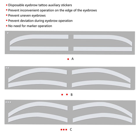 6 Pairs Eyebrow Tattoo Auxiliary Sticker Disposable Adhesive Eyebrow Template Sticker Eyebrow Tattoo Template Sticker
